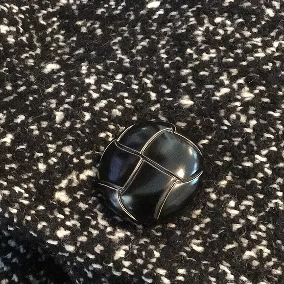 LONDON FOG Women’s Black & White Marled Speckled Textured Wool Blend Coat L - Picture 8 of 8